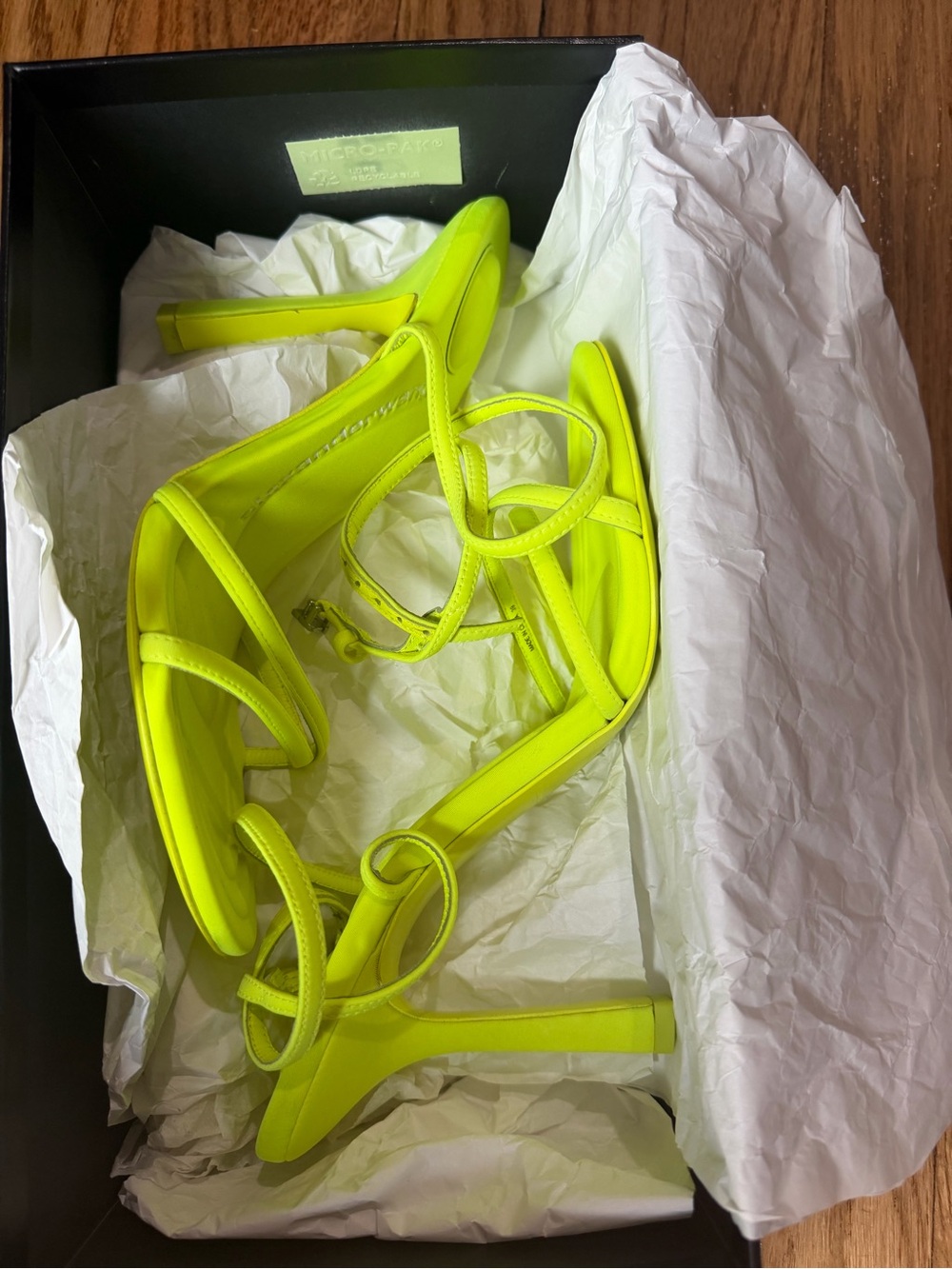 Alexander Wang Neon Yellow Strappy Sandal with Buckle - Picture 3 of 6